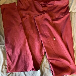 Champion Red Leggings with High Waistband and Soft Stretchy Fabric